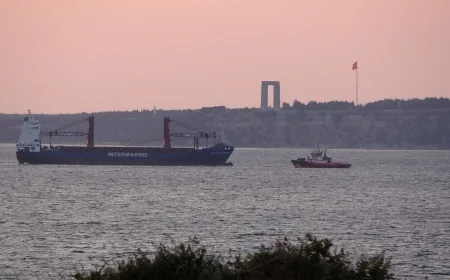 Çanakkale Boğazı'ndan geçen yük gemisinde yangın çıktı